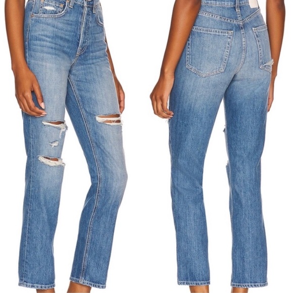 GRLFRND Denim - NWOT GRLFRND‎ The Karolina High Rise Straight Crop in Sedona Blue.